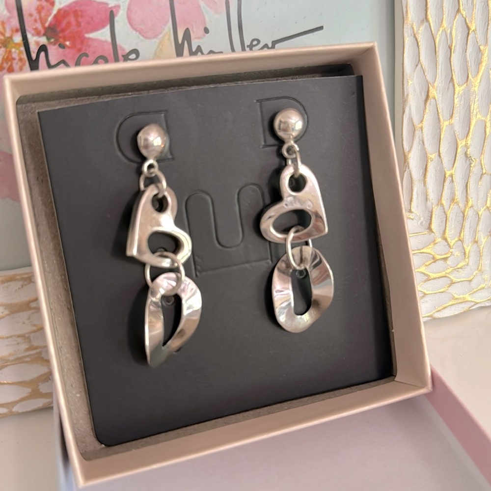 💯 AUTHENTIC Vintage SILVER Pendant Earrings